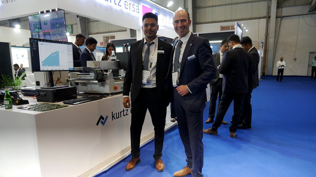 Area Sales Managers Ankit Shukla and Dietmar in front of the Ersa Rework System HR 600P Area Sales Managers Ankit Shukla and Dietmar in front of the Ersa Rework System HR 600P