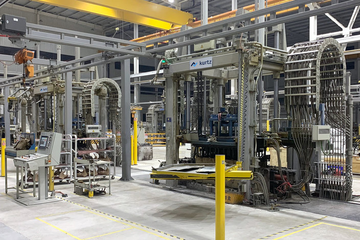 Kurtz low pressure casting line View of a casting line