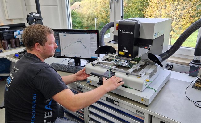 Julian Feder setting up the control module on the 2nd HR 550, which was purchased in 2024 Julian Feder setting up the control module on the 2nd HR 550, which was purchased in 2024