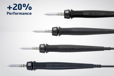 The latest Ersa i-TOOL generation with 20% more soldering power is one of the smallest and most powerful fine soldering irons on the market. The high-performance heating element delivers 150 W and ensures extremely fast heating and reheating